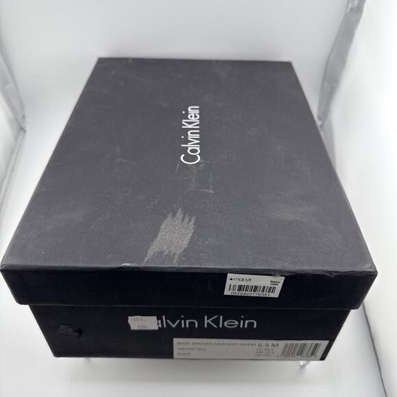 CALVIN KLEIN Womens Bessy Smooth Calf Black Patent Buckle Slip On Loafers Sz 6.5 - Picture 12 of 12